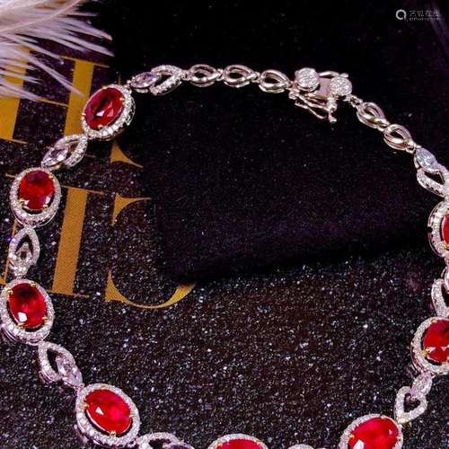 14K Rose Gold 5.87 CTW Ruby & Diamond Bracelet