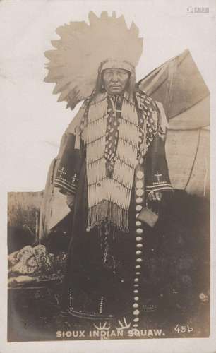 A collection of 15 photographic postcards of Native American...