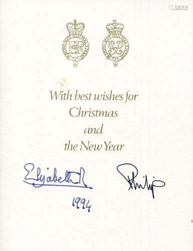 AUTOGRAPHS, QUEEN ELIZABETH II & PRINCE PHILIP. A group ...