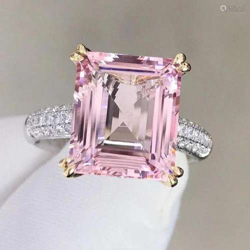 14K White Gold 5.036 CTW Morganite & Diamond Ring