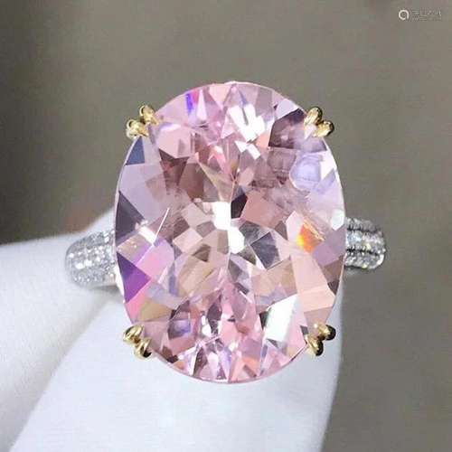 14K White Gold 9.968 CTW Morganite & Diamond Ring