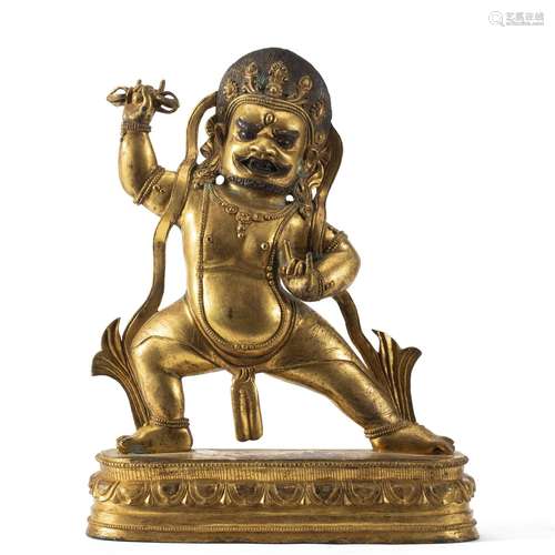 A TIBETAN BRONZE-GILT FIGURE OF BUDDHA