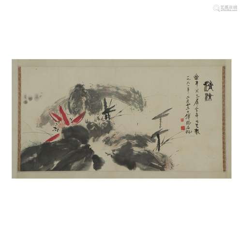 A CHINESE PAINTING OF LOTUS