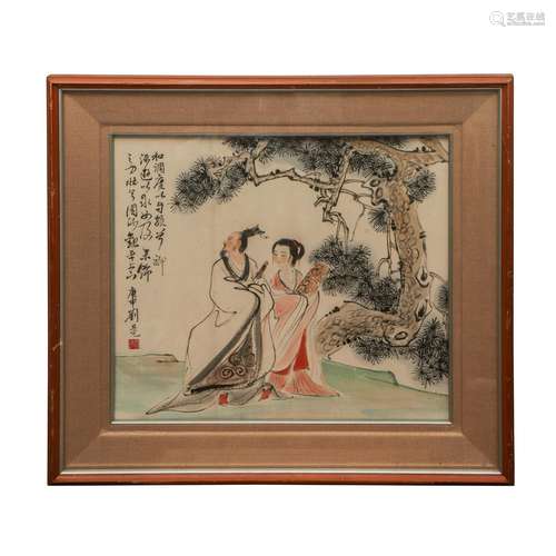 A CHINESE PAINTING OF FIGURES