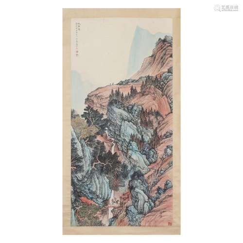 A CHINESE PAINTING OF FIGURAL STORY