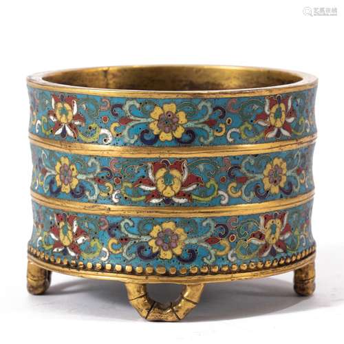 A CHINESE CLOISONNE ENAMEL CENSER