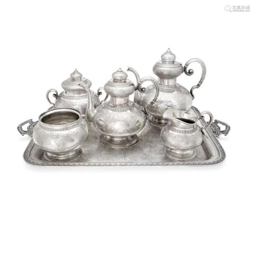 AN AMERICAN STERLING SILVER SIX-PIECE TEA AND COFFEE SERVICE...