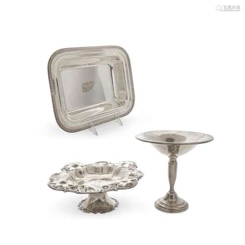 THREE AMERICAN STERLING SILVER DINING ARTICLES by various ma...