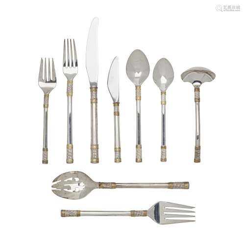AN AMERICAN STERLING SILVER PARTIAL FLATWARE SERVICE FOR NIN...