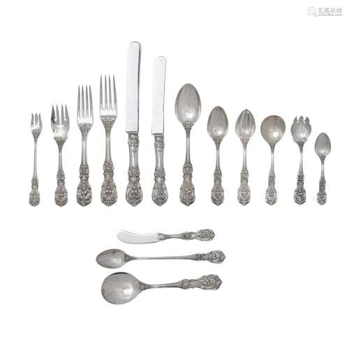 AN AMERICAN STERLING SILVER FLATWARE SERVICE by Reed & B...