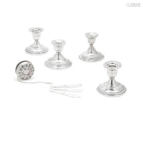 A GROUP OF AMERICAN STERLING SILVER TABLE DECORATIONS by var...