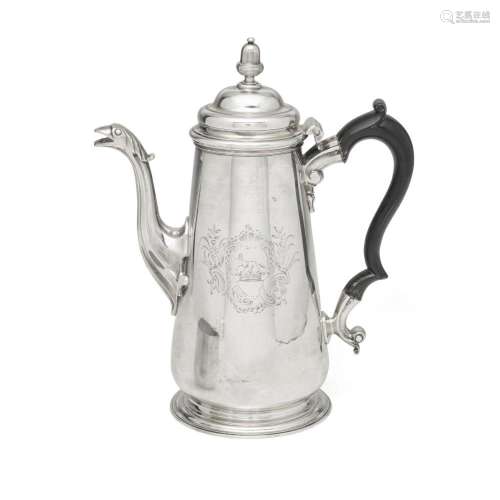 A GEORGE II SILVER COFFEE POT by Thomas Whipham, London, 175...