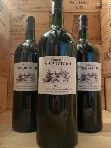 2015 Château Puygueraud - Bordeaux - 3 Magnums (1.5L)