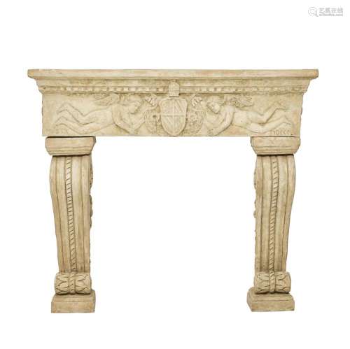 AN ITALIAN TERRACOTTA FIRE SURROUND