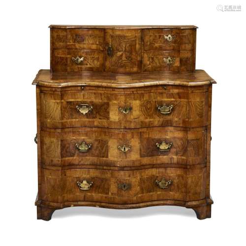 A GERMAN ROCOCO INLAID BURLWOOD AND WALNUT CHESTSecond half ...