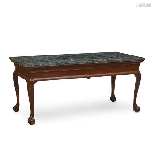 A GEORGE II MARBLE TOP MAHOGANY CONSOLE TABLE18th century an...