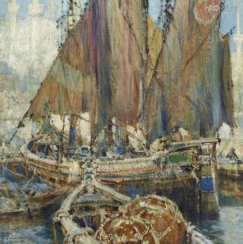 George Wharton Edwards (1859-1950) Turkish galleons at Const...