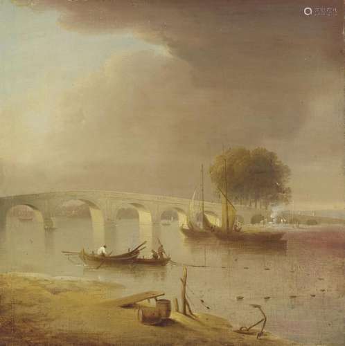 Attributed to William Marlow (British, 1740-1813) A bridge o...