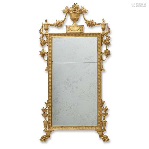 AN ITALIAN NEOCLASSICAL STYLE GILTWOOD MIRROR