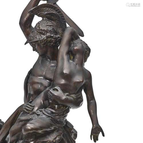 A PATINATED BRONZE FIGURAL GROUP OF THE RAPE OF POLYXENACast...