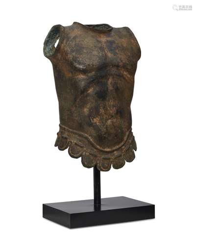 A PATINATED BRONZE CUIRASS