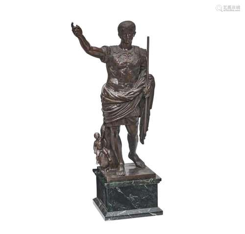 A PATINATED BRONZE FIGURE OF AUGUSTUS OF PRIMA PORTAAfter th...