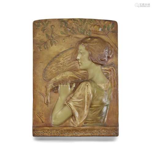 GOLDSCHEIDER (FOUNDED 1885) Maiden Relief Plaquecirca 1900gl...