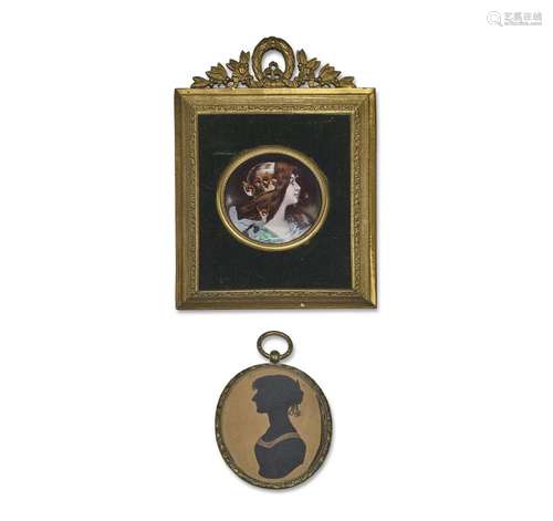 AN AUSTRIAN JEWELED ENAMEL ON COPPER MINIATURE PORTRAIT AND ...