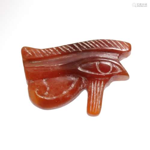 Ancient Egyptian Carnelian Eye of Horus Amulet ca 600 BC (1)