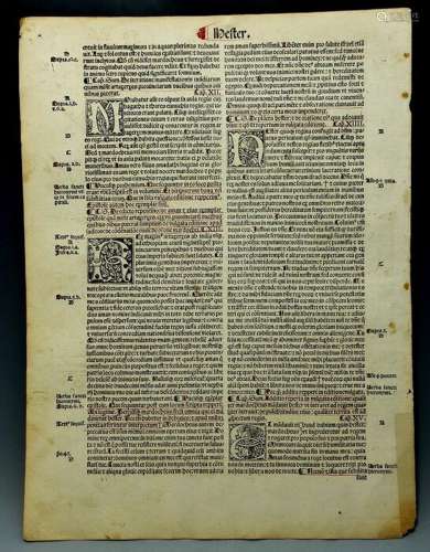 Rare & Interesting Medieval Paper Bible Page printed in ...