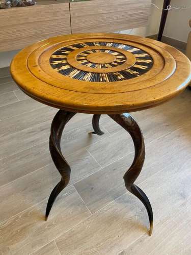 Anglo-Ceylonese Inlaid Table with Porcupine Quills and Kudu ...