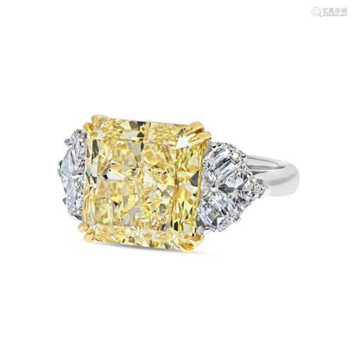 GIA 12.96 Fancy Yellow Diamond Ring