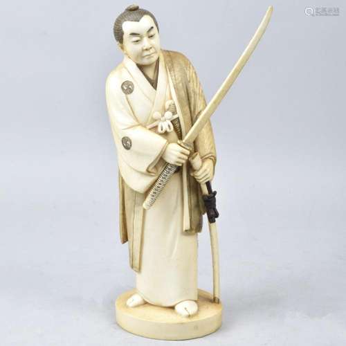 Japanese Carved Samurai Figurine