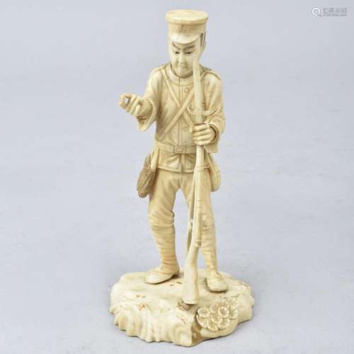 Antique Japanese Soldier Figurine