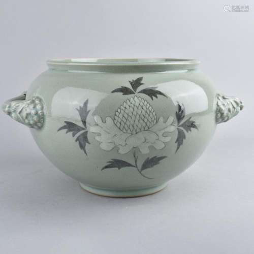 Large Korean Celadon Jardiniere