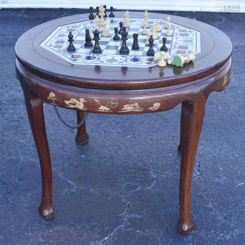 Mid Century Pietra Dura Game Table