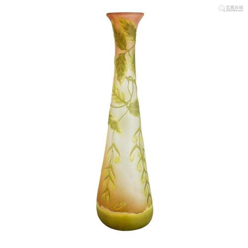 Large Galle "Sycamore" Cameo Glass Vase