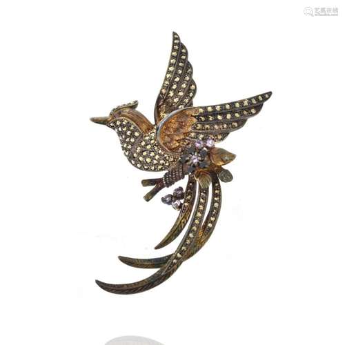 Sterling Bird Brooch