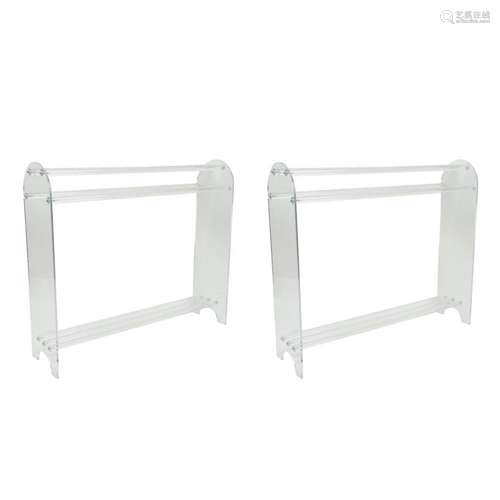 Two (2) Mid Century Modern Lucite Racks