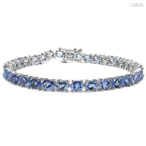 11.88 Carat Genuine Tanzanite .925 Sterling Silver Bracelet ...