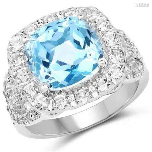 5.17 carat Genuine Blue Topaz and White Topaz .925 Sterling ...