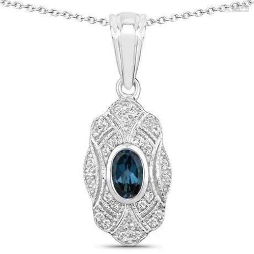 Art Deco Style 0.66 carat London Blue Topaz and White Topaz ...