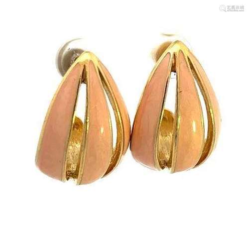 Estate Trifari Pink Enamel Earrings Jewelry 5/10/20