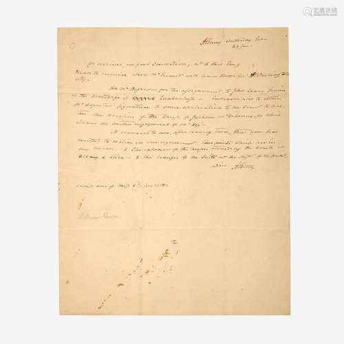 [Americana] Burr, Aaron Autograph Letter, signed
