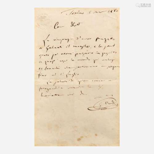 [Autographs & Manuscripts] Verdi, Giuseppe Autograph let...