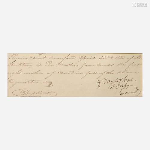 [Presidential] Taylor, Zachary Manuscript Document, signed