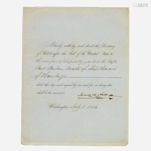 [Presidential] Polk, James K. Partially-Printed Document, si...