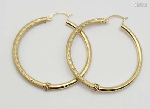 14K GOLD HOOP EARRINGS - NEW!