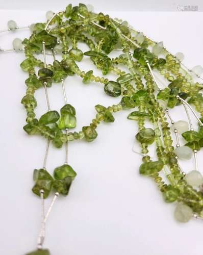 MULTI-STRAND STERLING GREEN AVENTURINE