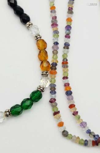 CUTE MULTI-COLORED STERLING NECKLACE LOT